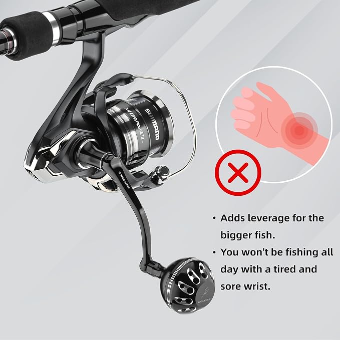 GOMEXUS Power Handle for Shimano Stradic FL FM Stella Vanford Vanquish Nasci Twinpower 1000-5000 Spinning Reel Replacement Crank