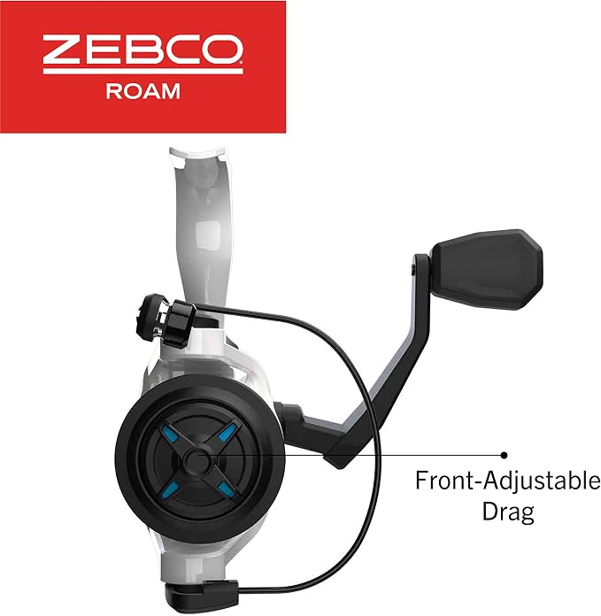 Zebco Roam Spinning Reel and Fishing Rod Combo, 6-Foot Fiberglass Fishing Pole, Split ComfortGrip Handle, Soft-Touch Handle Knob, Changeable Right- or Left-Hand Retrieve