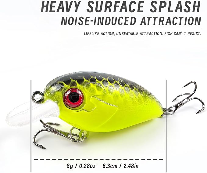 Fishing Lures Large Hard Bait Minnow VIB Lure with Treble Hook Life-Like Swimbait Fishing Bait Popper Crankbait Vibe Sinking Lure for Bass Trout Walleye Redfish