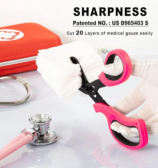 MEUUT 2 Pack Trauma Shears Patented Bandage Scissors for Left and Right Hand - Medical Supplies with 8 inch Heavy Duty Medical Scissors for EMT Workers Nurses