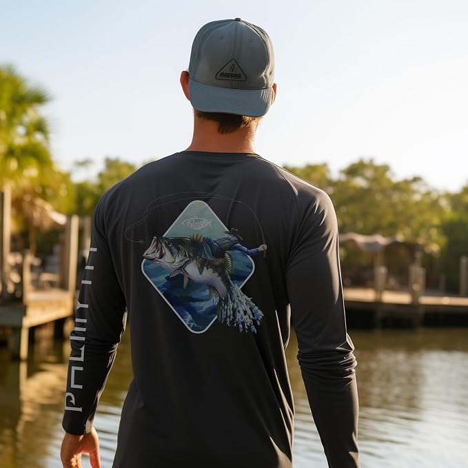 Palmyth Fishing Shirts for Men Long Sleeve UPF 50+ T Shirt Sun Protection Tee