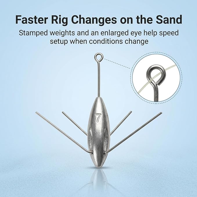 Sputnik Sinker Spider Sinkers 3/6‑Piece — Heavy‑Duty Long‑Tail Surf Fishing Weights for Strong Currents and Beach Casting, Lead Alloy Tackle Set