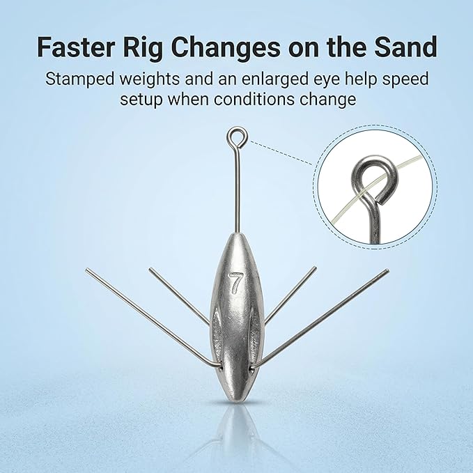 Sputnik Sinker Spider Sinkers 3/6‑Piece — Heavy‑Duty Long‑Tail Surf Fishing Weights for Strong Currents and Beach Casting, Lead Alloy Tackle Set