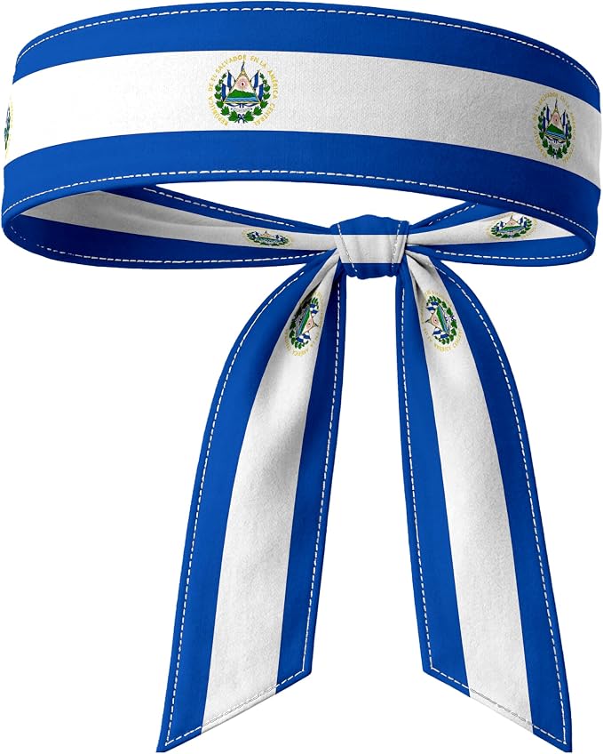 Tie Headband for Women & Men, Flag Patterned Sports Sweatband Head Wrap, Hair Bandana Accessory, 40" x 2.4"