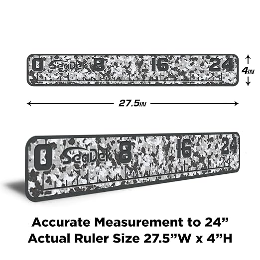 USATuff SeaDek EVA Foam Fish Measuring Ruler for Boat, Fishing, Kayak | Adhesive Backing Peel & Stick - 24" SnowCamo -Darkgray