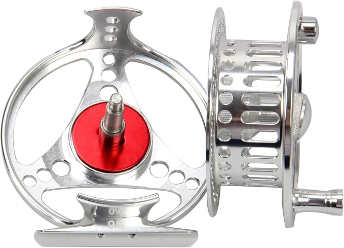 EX-ALC Fly Reel 3/4 5/6 7/8 9/10WT CNC Machined Large Arbor Aluminum Fly Fishing Reels Silver/Gunsmoke Fly Reels
