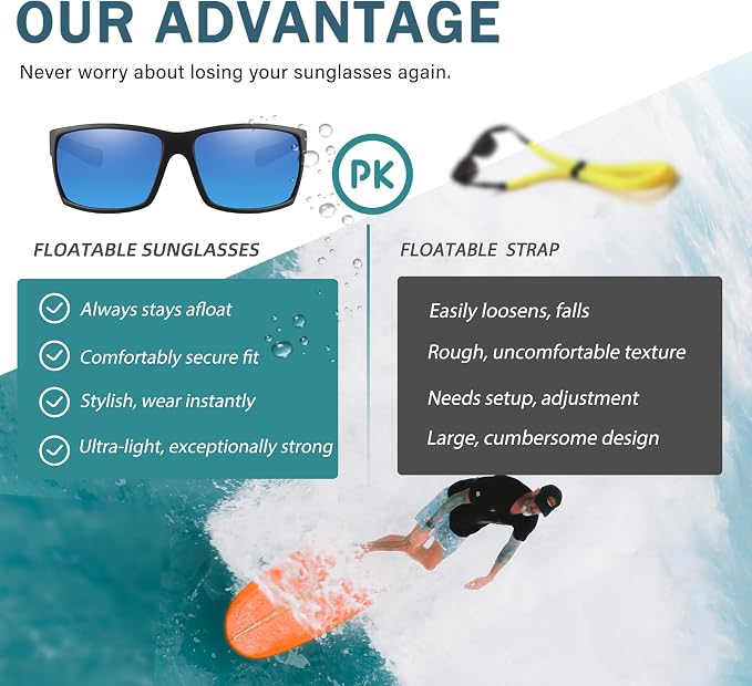 Floating Polarized Fishing Sunglasses for Men Women, Sailing Boating Gifts Beach Cool Style Glasses