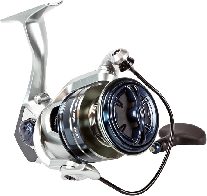 Okuma Safyre Spinning Reel for Freshwater & Inshore Fishing – Sealed IPX-3 Body, Carbonite Multi-Disc Drag, 8BB, HDG+ High-Density Gearing, SF-4000A