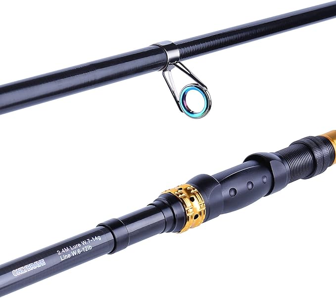 Sougayilang Telescopic Fishing Rod – 24 Ton Carbon Fiber Ultralight, Portable Retractable Handle, CNC Reel Seat, Stainless Steel Guides for Bass, Trout, Salmon, Panfish