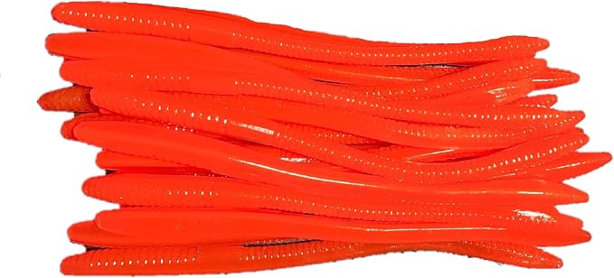 20 Pcs 6.25" Drop Shot Finesse Worms (Scented, Floats) Soft Plastic Baits for Bass Fishing