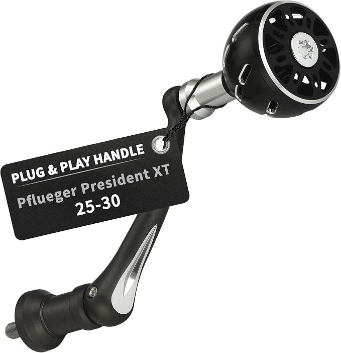 Foldable Power Handle Compatible for Pflueger President, President XT 20-40 Spinning Fishing Reels (Not for President Lock Type or President 6920-6940 Series)