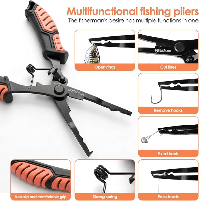 Fishing Tools Kit-Stainless Steel Fishing Pliers, Fish Lip Gripper, Multi-Functional Jaw Anti-Corrosion, Fishmen Must Have Fishing Gear