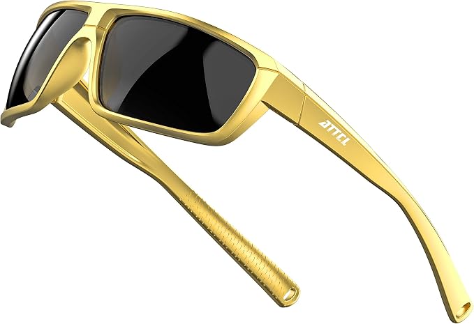 ATTCL Polarized Sunglasses Men for Fishing: UV Protection Lightweight TR90 Sports Wrap Sun Glasses Driving Golf Running