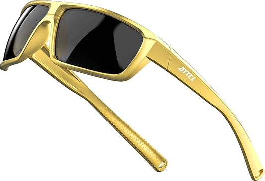 ATTCL Polarized Sunglasses Men for Fishing: UV Protection Lightweight TR90 Sports Wrap Sun Glasses Driving Golf Running
