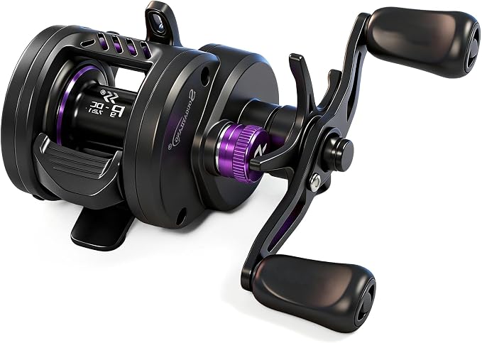 Sougayilang Round Baitcasting Reel, Digital Control Braking with Real-Time Acoustic Feedback, 7.2:1 Gear Ratio DC Reel for Bass, Catfish and Salmon, Ideal Fishing Reels for Beginners