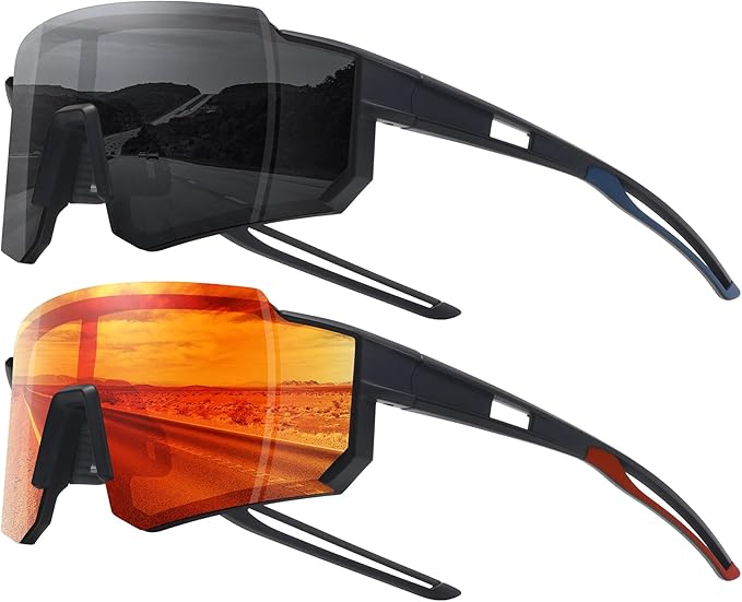 STORYCOAST Polarized Sports Sunglasses for Men Women,Driving Fishing Cycling Mountain Bike Sunglasses UV400 Protection