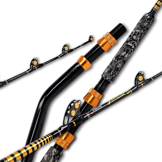 Fiblink 1-Piece Saltwater Offshore Trolling Rod 6-Feet Big Game Rod Conventional Boat Fishing Pole