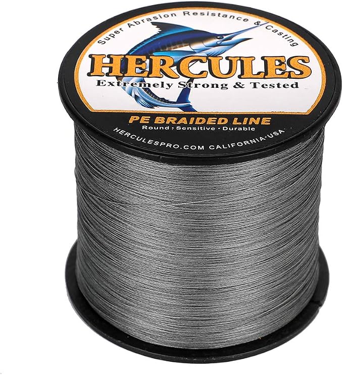 HERCULES Cost-Effective Super Cast 8 Strands Braided Fishing Line 10LB to 300LB Test for Salt-Water,109/328/547/1094 Yards(100M/300M/500M/1000M),Diam.#0.12MM-1.2MM,Hi-Grade Performance,Variety Colors