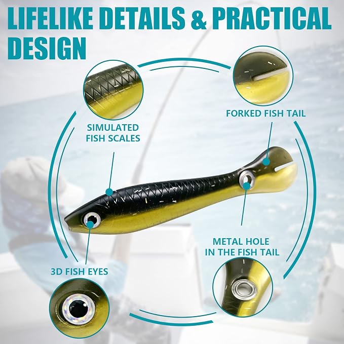 Soft Bionic Fishing Lure - 10 PCS Soft Plastic Swim Baits for Bass, Freshwater & Saltwater Top Water Fishing Lures