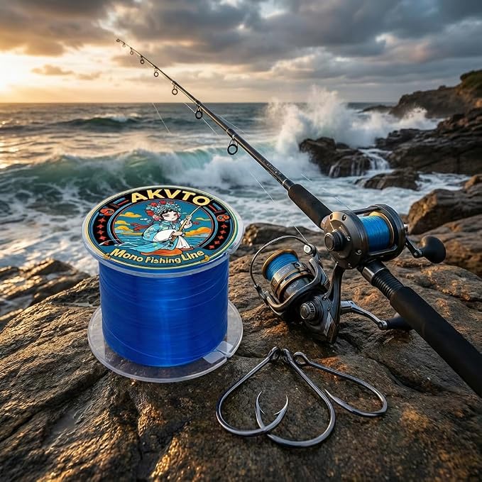 Monofilament Fishing Line, 500 Yards, 7-38 LB Test, High Strength Abrasion Resistant