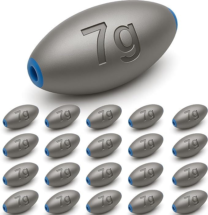 Egg Sinkers Fishing Weights – Lead Oval Sliding Sinkers for Catfish, Bass & Surf Fishing, No-Snag Smooth Hole Design, Heavy Fishing Weights for Bottom Rigs in Lakes, Rivers & Beach