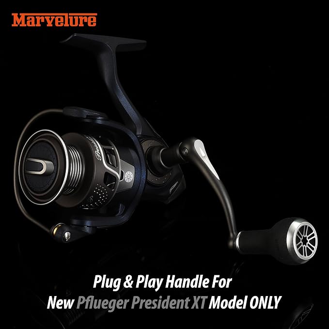 Foldable Power Handle Compatible for Pflueger President, President XT 20-40 Spinning Fishing Reels (Not for President Lock Type or President 6920-6940 Series)