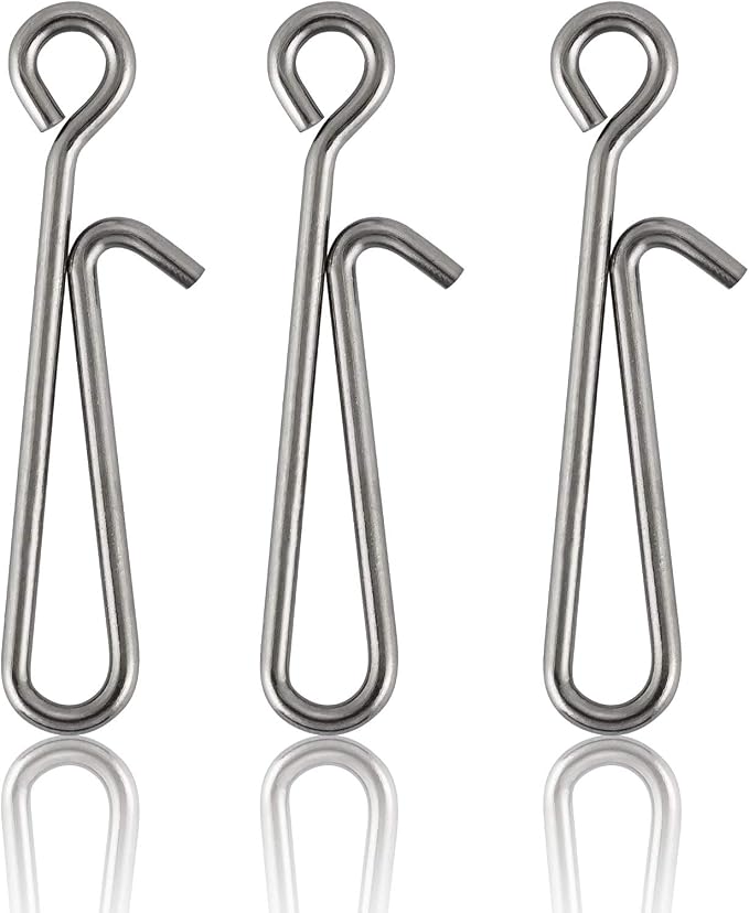 Dr.Fish 50 Pack Fishing Clips Quick Change Speed Clips Crankbait Snaps Stainless Steel Line Lure Hook Connector Freshwater