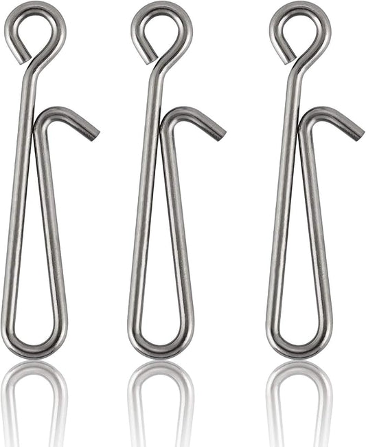 Dr.Fish 50 Pack Fishing Clips Quick Change Speed Clips Crankbait Snaps Stainless Steel Line Lure Hook Connector Freshwater