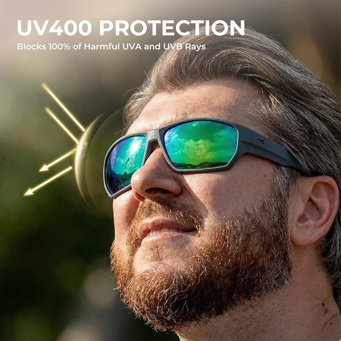 KastKing Merced Floating Polarized Sports Sunglasses, With PuriVex Protective Lens Coating, Lightweight TPX Frame, Men Women