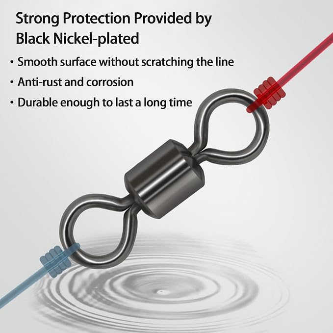 EUPHENG Micro Fishing Connector Tackles, Lightweight High Strength Fly Swivels Snaps to Reduce Line Twist for Fly Fishing Flies Tippet Leaders