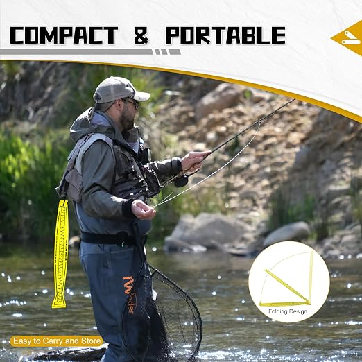 Foldable Fish Measuring Board 32 Inch Lightweight Bump Board - Dual Sided Fishing Ruler for Crabs and Fish, Portable Kayak/Boat Measuring Tool (Yellow)