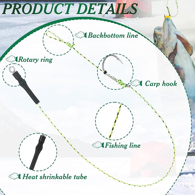 Seenelling 78 Pcs Carp Fishing Hair Rigs Bait Carp Rigs Kit Includes 24 High Carbon Steel Curved Barbed Hook 50 Fake Corn Lures 2 Line Bait Stopper 2 Needle Fishing Equipment Accessories