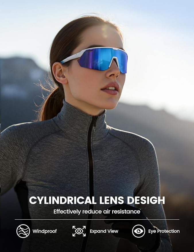 Lamicall 24g Polarized Sports Sunglasses for Men Women - UV400 Protection Sun Glasses for Baseball Running Cycling Fishing