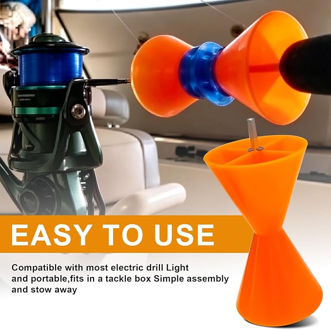Fishing Line Stripper,Remove Fishing Line Quickly,Drill-Powered Line Stripping Tool,Stripper Removes Strip Line Fishing Reel Accessories,Compatible with Most Drills