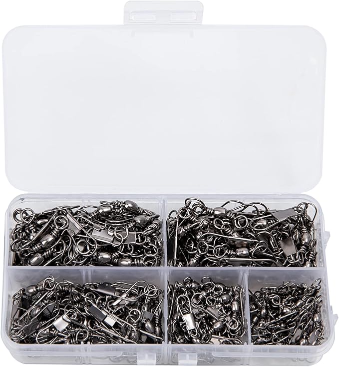 GREATFISHING 200PCS High Strength Heavy Stainless Steel Split Ring Lure Connector Swivels Snap with Fishing Pliers 30lb to 120lb Test