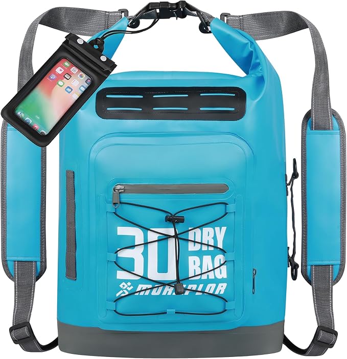 MORXPLOR Dry Bag Waterproof,5L/10L/20L/30L/40L/55L Roll Top Dry Bag Backpack with WaterProof Phone Case for Swim,Kayak