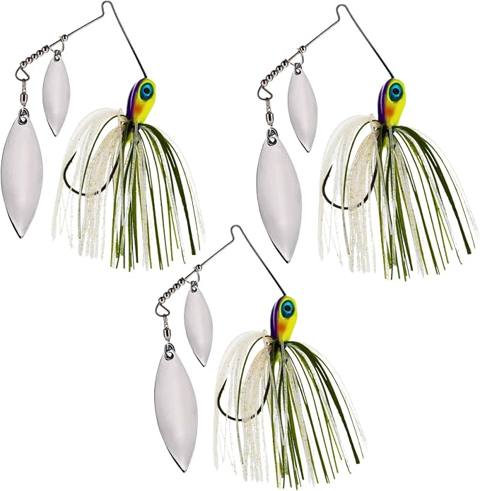 Reaction Tackle Spinner Bait Fishing Lure for Bass Fishing Also for Trout Pike Salmon Walleye (3-Pack)