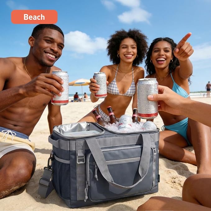TOURIT Soft Sided Cooler Bag Insulated 30/48/60 Cans, Large Collapsible & Leakproof Ice Chest for Picnic, Beach, Camping, Travel, Sports Fan Coolers
