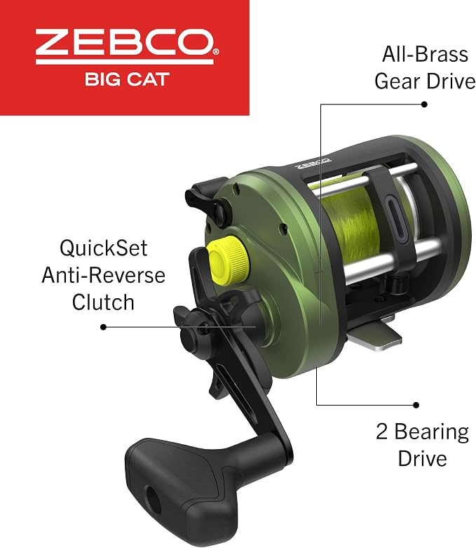 Zebco Big Cat Conventional Reel and Fishing Rod Combo