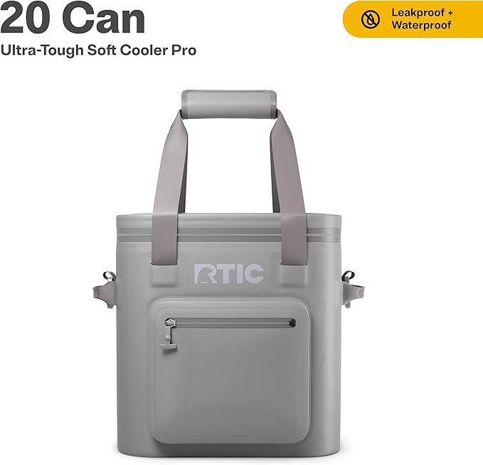 RTIC Ultra-Tough Soft Cooler Pro, Insulated, Waterproof, Leak Proof, Portable Floating Bag for Beverage, Drink, Lunch, Outdoor, Beach, Car, Camping, Picnic, Fishing, Boat
