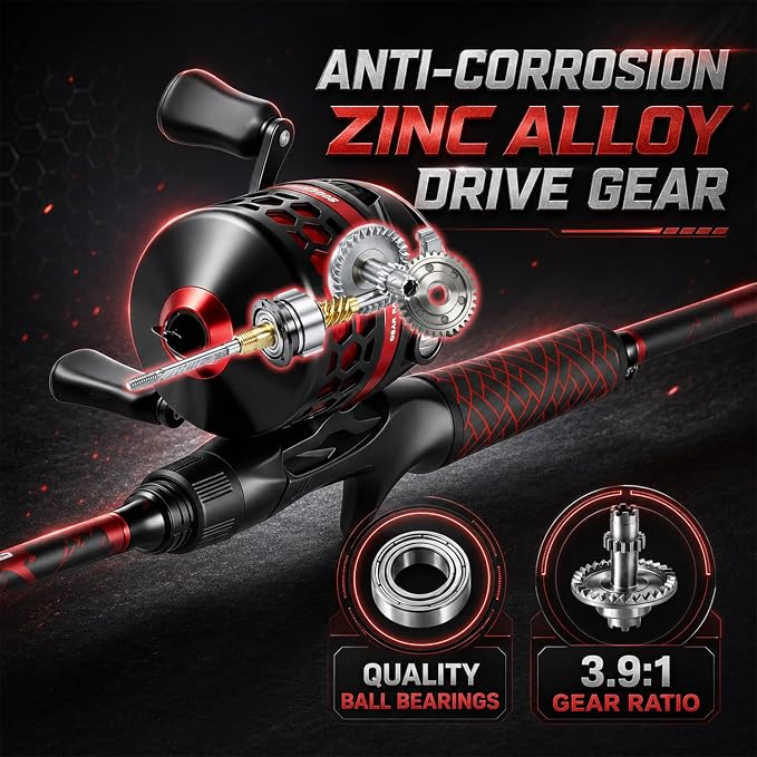 Sougayilang Spincast Fishing Rod and Reel Combo - 2-Piece Lightweight & Portable Casting Rod with Easy-to-Use Spincast Reel for Beginners, Youth, Freshwater Fishing