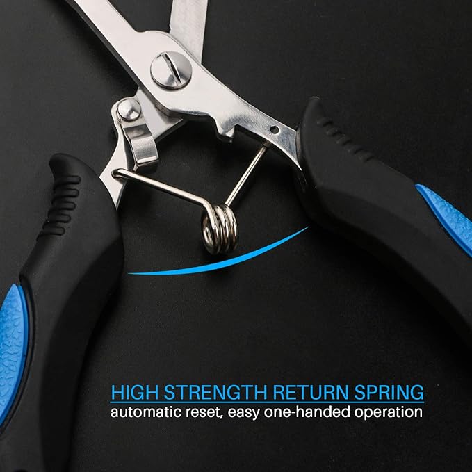 mouhike Fishing Pliers Long Nose Stainless Steel Fish Hook Remover Braid Cutters Split Ring Fish Pliers with Lanyard Fish Holder Ice Fly Fishing Gear Freshwater Saltwater Fishermen Gift