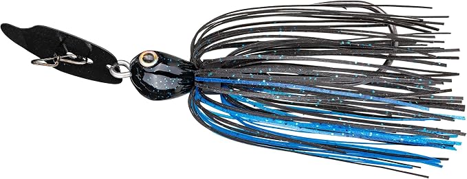 Strike King Thunder Cricket Fishing Lure, Vibrating Swim Jig, Silver Blade, 4/0 Jungle-Style Flipping Hook