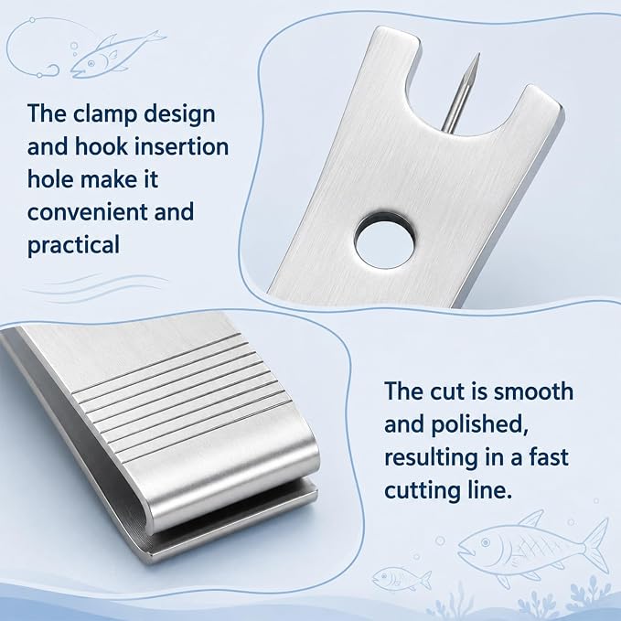 Thinp 3 Pcs Fishing Line Cutter Nipper with Hook Eye Cleaner Pin, Fly Fishing Line Clippers Stainless Steel Fishings Lines Scissors Cutting Tool Multi-Purpose Cutting Nipper Accessories for Braid Mono
