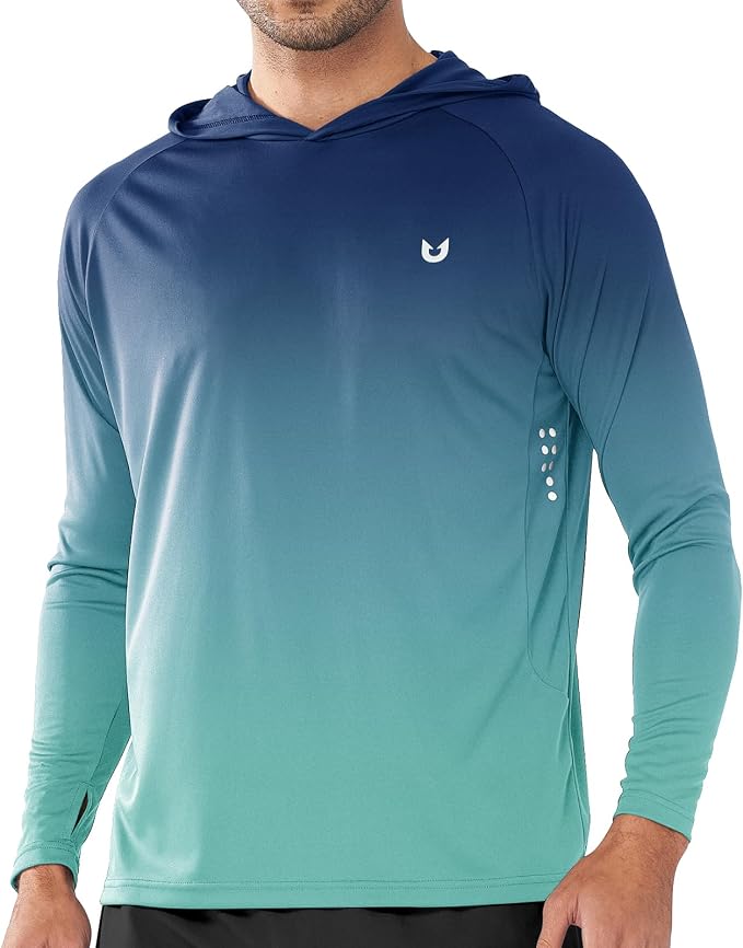 NORTHYARD Men's UPF 50+ Rash Guard Hoodie Long Sleeve Sun Protection Shirt Fishing Swim Beach Hiking Quick Dry Lightweight