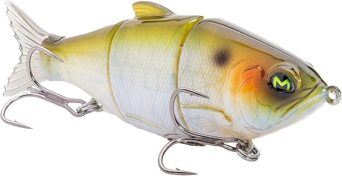 Lew's MachShad Fishing Lure, Lipless Jointed Swimbait, Realistic Swimming Action, Slow Sinking, Size 4 Mustad KVD Elite Short Triple Grip Treble Hooks