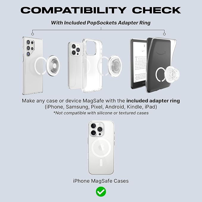 PopSockets Phone Grip for MagSafe, Magnetic Holder, Phone Stand, Black - Hammered Sun Black