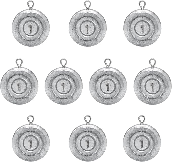 Fishing Weights Sinkers, Disc Sinkers Weights Coin Sinkers Freshwater Saltwater River Bank Surf Fishing Catfishing 1oz 2oz 3oz 4oz