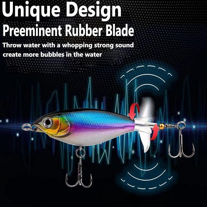 Topwater 90 Top Water Bass Pencil Plopper Fishing Lures - Bass & Pike Lures for Freshwater or Saltwater