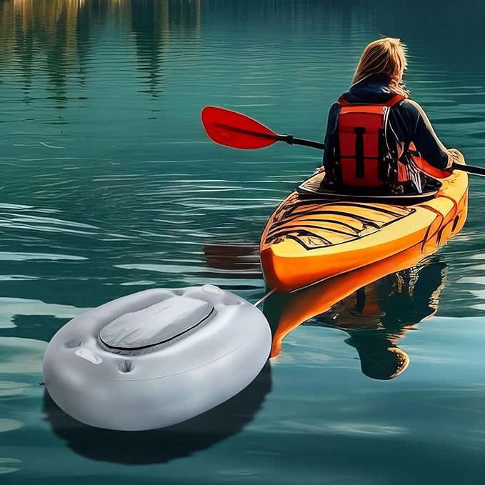 Threehoney 2 Pack Floating Coolers for River Inflatable Cooler 40 Qt - River Cooler Float with Lid Built in Four Cup Holder